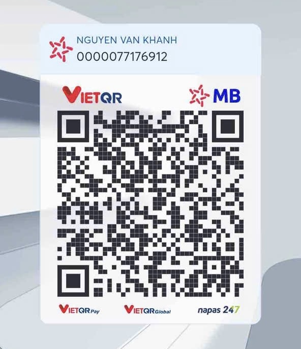 Mã QR chuyển khoản MB Bank của NGUYEN VAN KHANH, số tài khoản 0000077176912